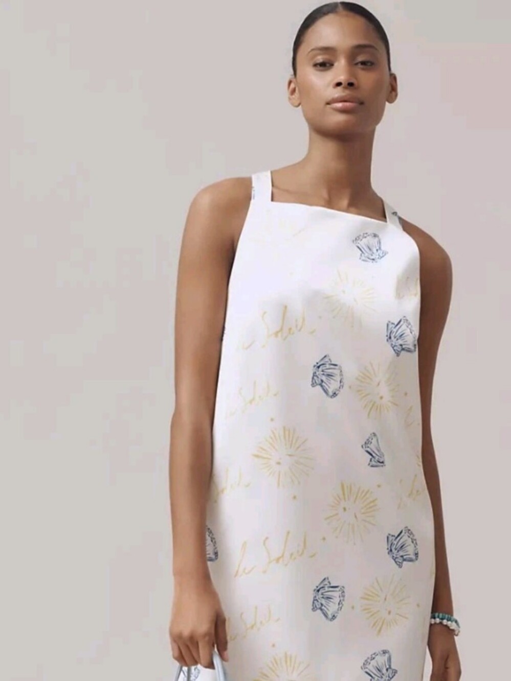Anthropologie Maeve Le Soleil Bow Back Shift Dress Nephthys Beach Medium NWT